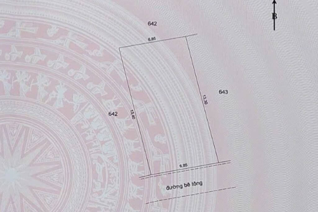 Sơ đồ ở trang 3 của lô đất ở đô thị trong hẻm đường Trần Thị Thơm.