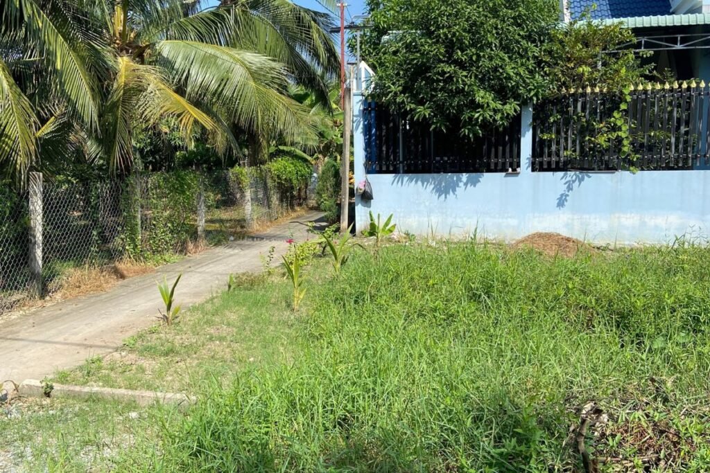 Hẻm bê tông bên hông của lô đất ở đô thị trên đường Trần Thị Thơm.