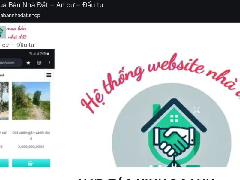 Ảnh chụp trang chủ website Mua Bán Nhà Đất – thông tin sổ hồng riêng toàn quốc